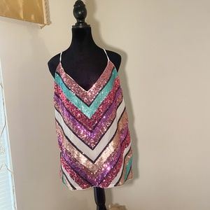 Multicolored Sequin Tank Top